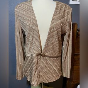 La Nuit super sparkle tan jacket, size 12